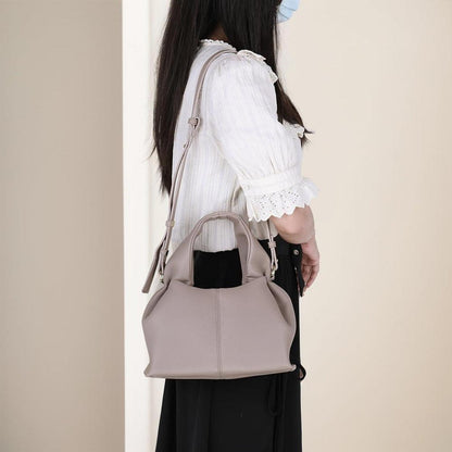 TIAASTAP Damen Handtasche PU Leder Vintage Hobo Umhängetasche Grau