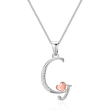 Mesovor Initiale Kette Silber 925 mit Zirkonia, Damen