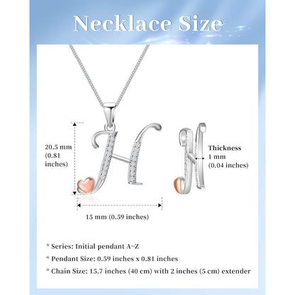 Mesovor Initiale Halskette 925 Sterling Silber Zirkonia