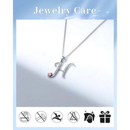 Mesovor Initiale Halskette 925 Sterling Silber Zirkonia