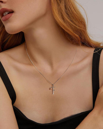 Mesovor Initiale Kette Silber 925 Buchstaben Zirkonia Damen Mädchen Schmuck