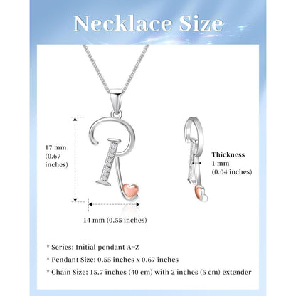 Initialen-Halskette 925 Silber Zirkonia 40cm Damen Mädchen