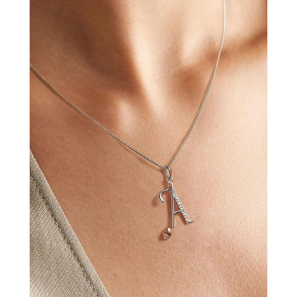 Initialen-Halskette Silber 925 Zirkonia
