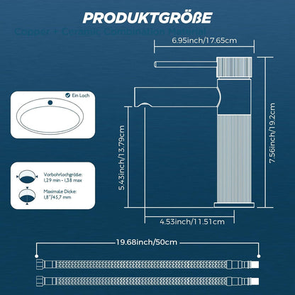 FORIOUS Waschtischarmatur mit Auslaufhöhe 120 mm - Edelstahl Einhebelmischer für Badezimmer - Wassersparende Mischbatterie