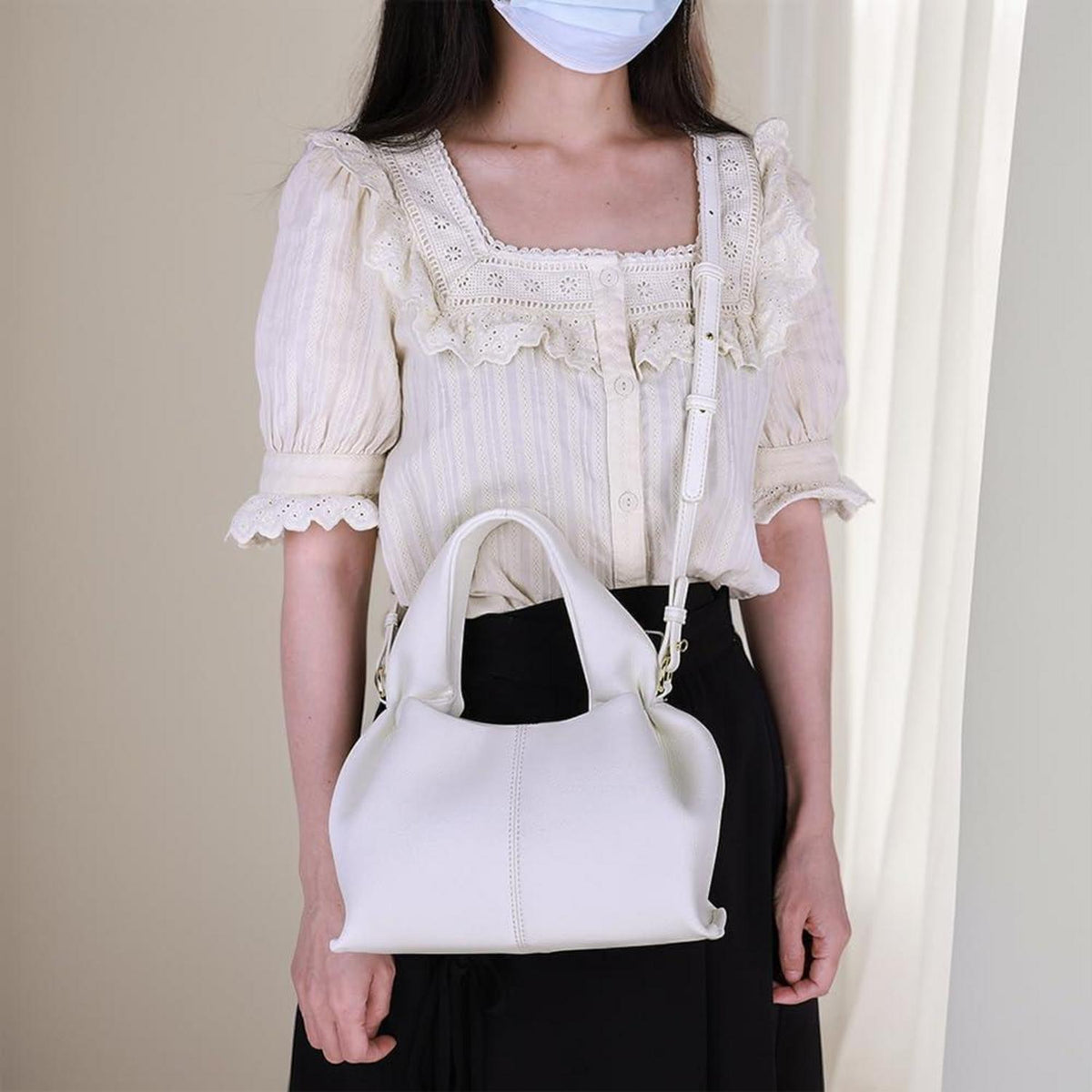 Kleine PU Leder Vintage Umhängetasche Damen Einfarbig Clutch