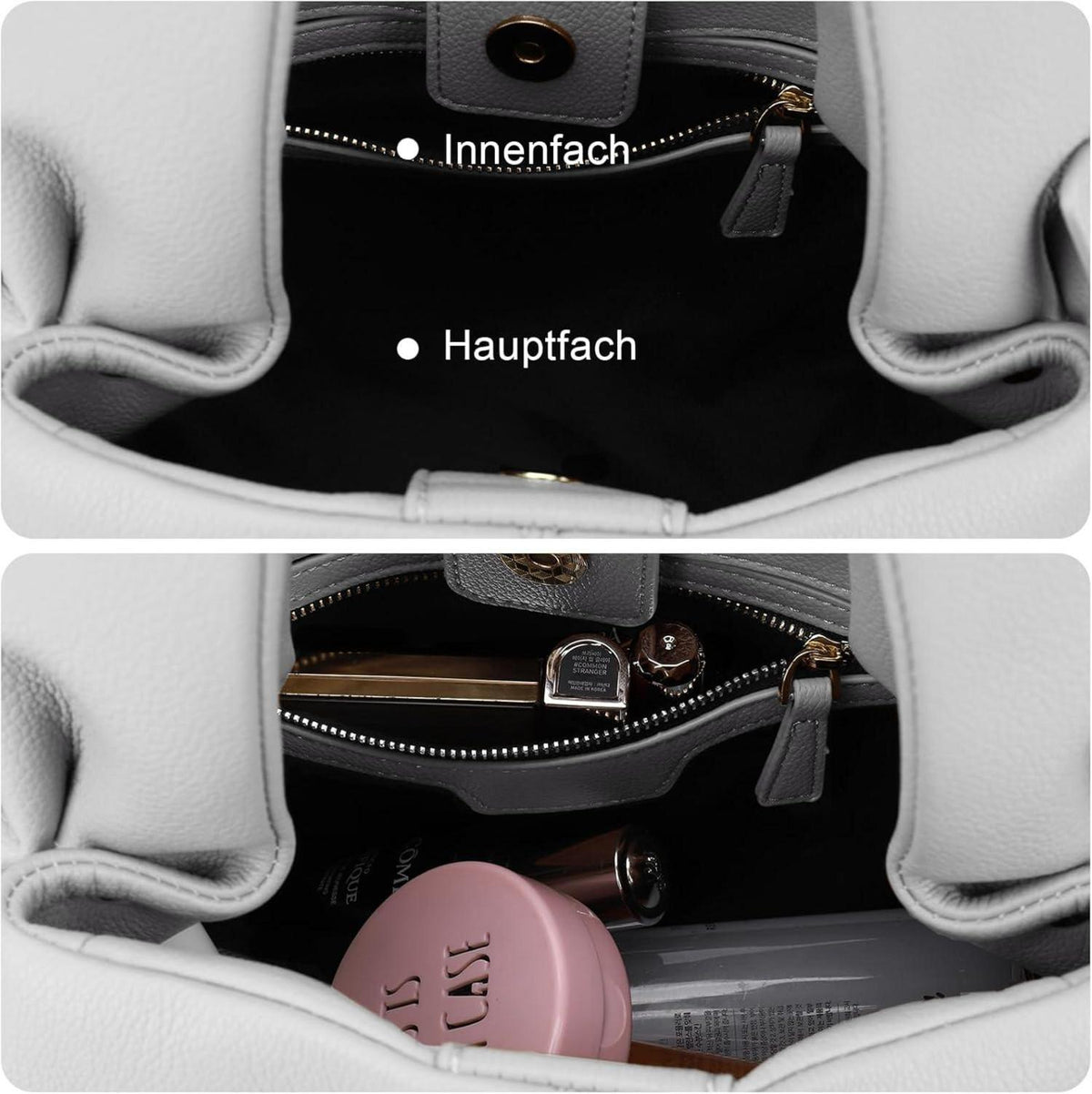 TIAASTAP Damen Handtasche PU Leder Vintage Umhängetasche Beutel Einfarbig Elegante Schultertasche