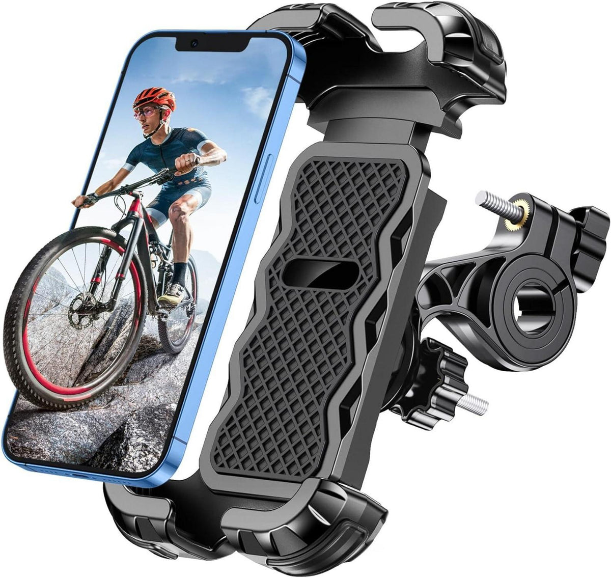 Universal Handyhalterung Fahrrad 360° Drehbar Schwarz 4,7-6,8 Zoll