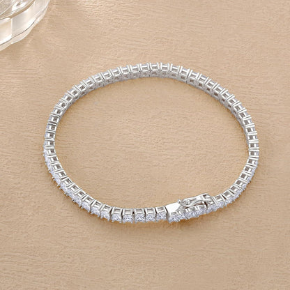 925 Silber Tennisarmband Damen Zirkonia 3mm Iced Out 17.8cm