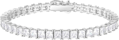 925 Silber Tennisarmband mit Zirkonia 4mm Iced Out 19cm