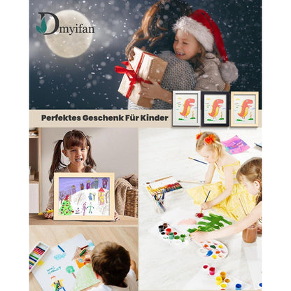 Kinder Bilderrahmen A4 Acryl Holz MDF magnetisch Pinnwand