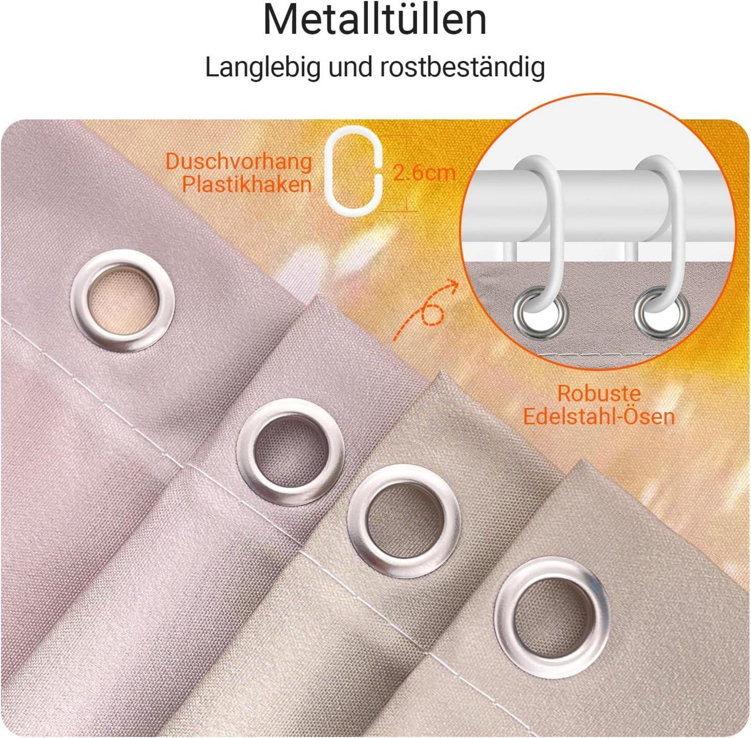 Duschvorhang Gelbe Ente 240x200cm Antischimmel Textil 16 Ösen Badezimmer