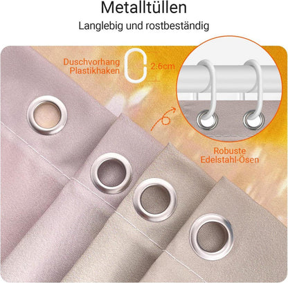 Duschvorhang Gelbe Ente 240x200cm Antischimmel Textil 16 Ösen Badezimmer