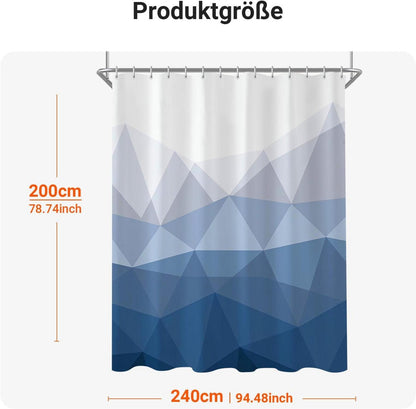 Duschvorhang Geometrischer Verlauf 240x200cm Antischimmel, Waschbar