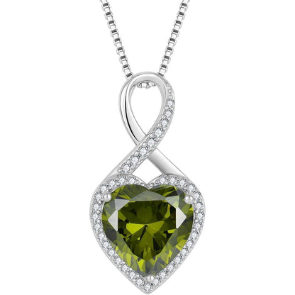 FJ Unendlichkeit Halskette Damen 925 Sterling Silber Herz