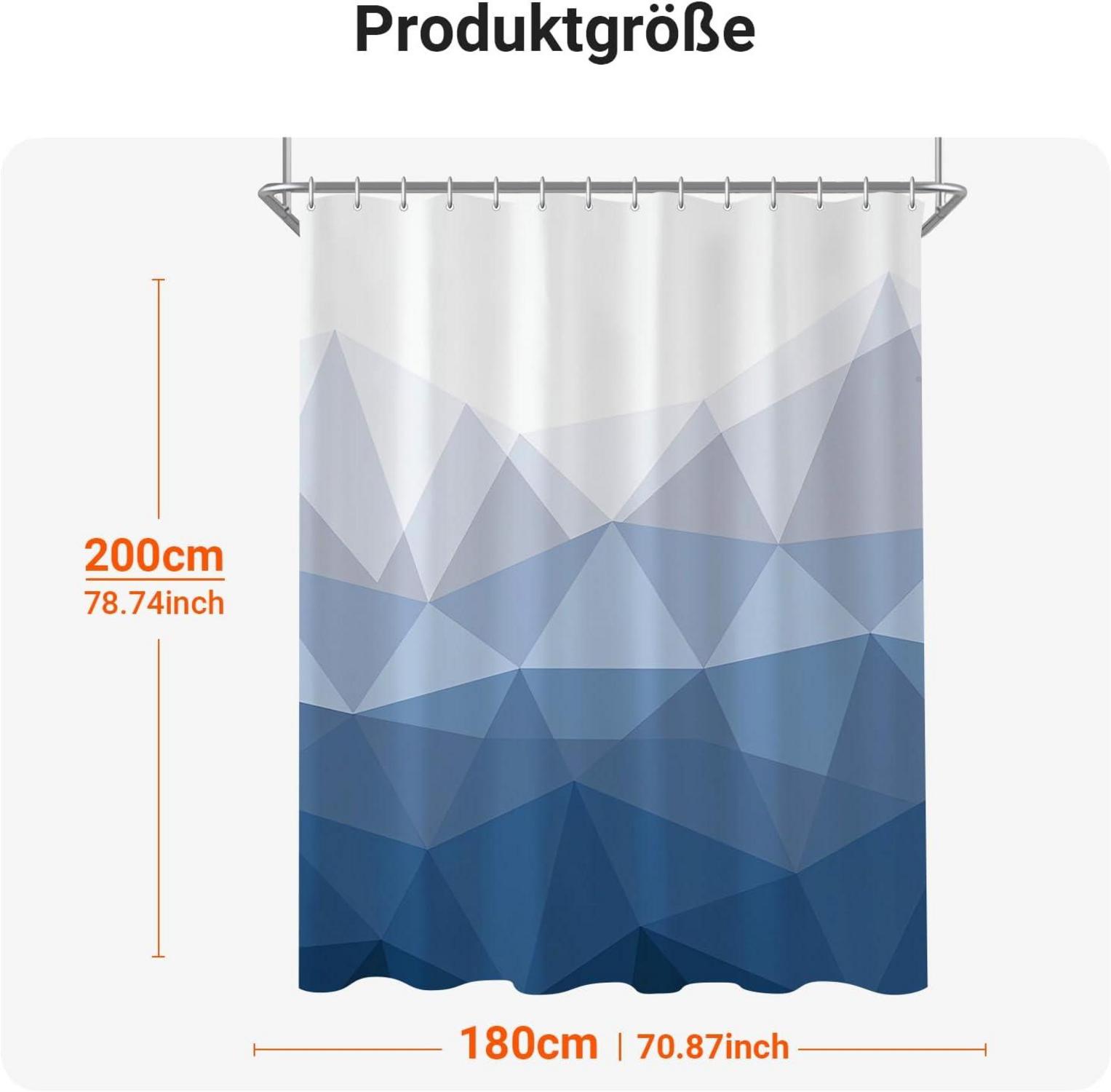 Duschvorhang 180x200 cm Geometrischer Verlauf Wasserdicht und