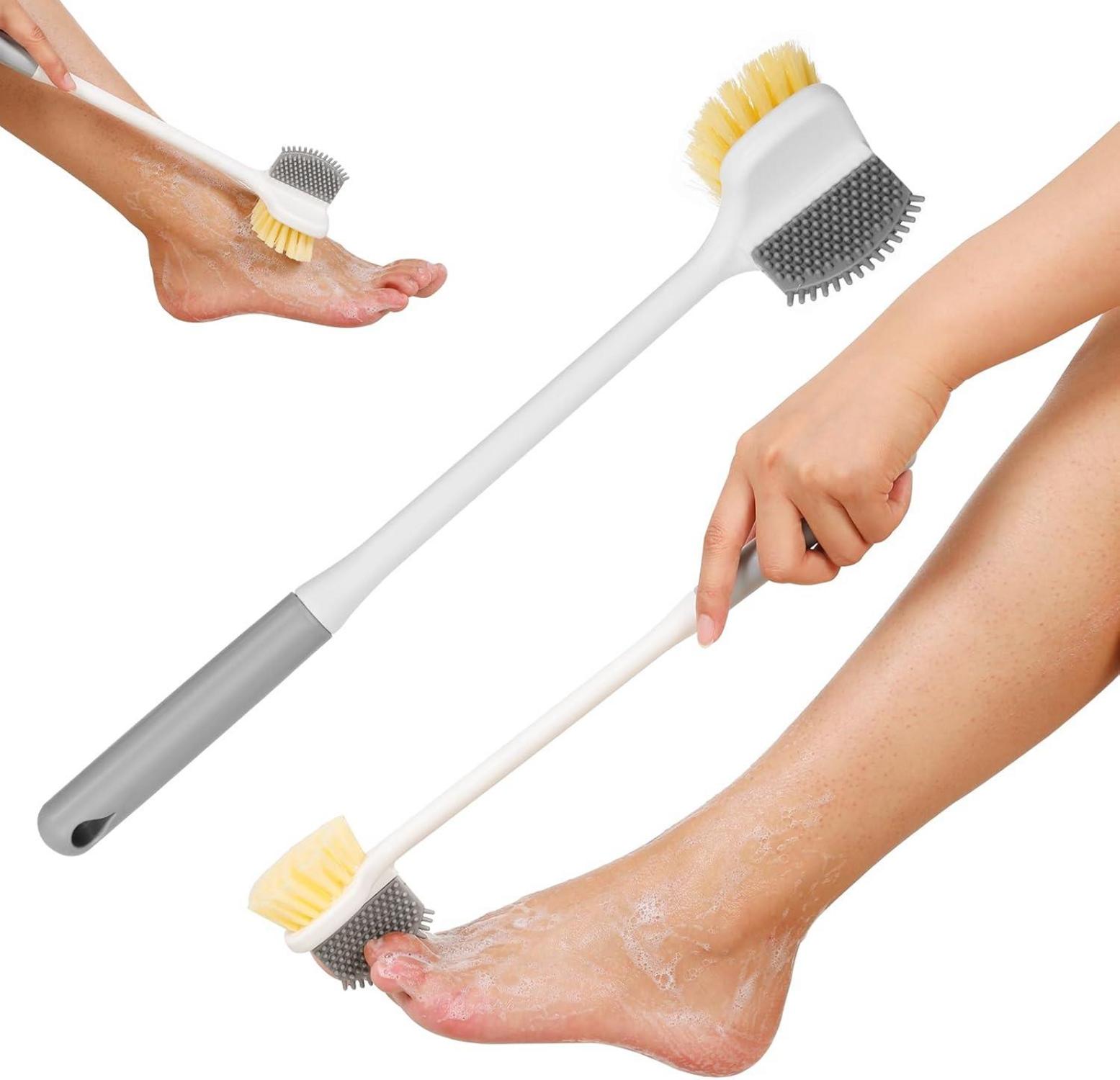 Multifunktionale Fußwaschbürste mit langem Griff für die Dusche