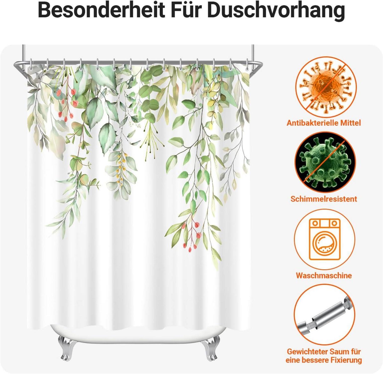 Lerores Duschvorhang 180x180cm Gelbe Ente Muster, Wasserabweisend & Antischimmel