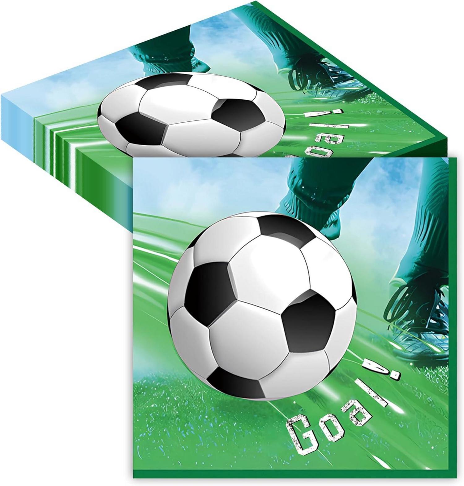 Fußball Servietten - 80 Stück EM 2024 Tischdeko Jungen