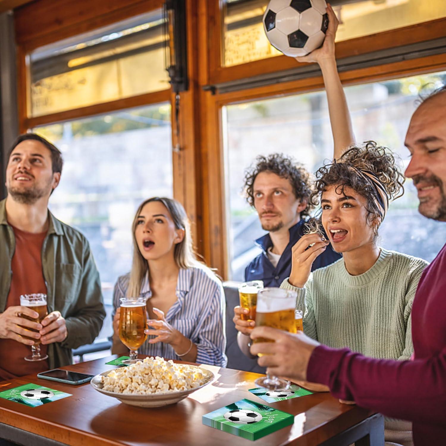 Fußball Servietten EM 2024 Deko 40Stück Tischdeko Jungen Party Kindergeburtstag