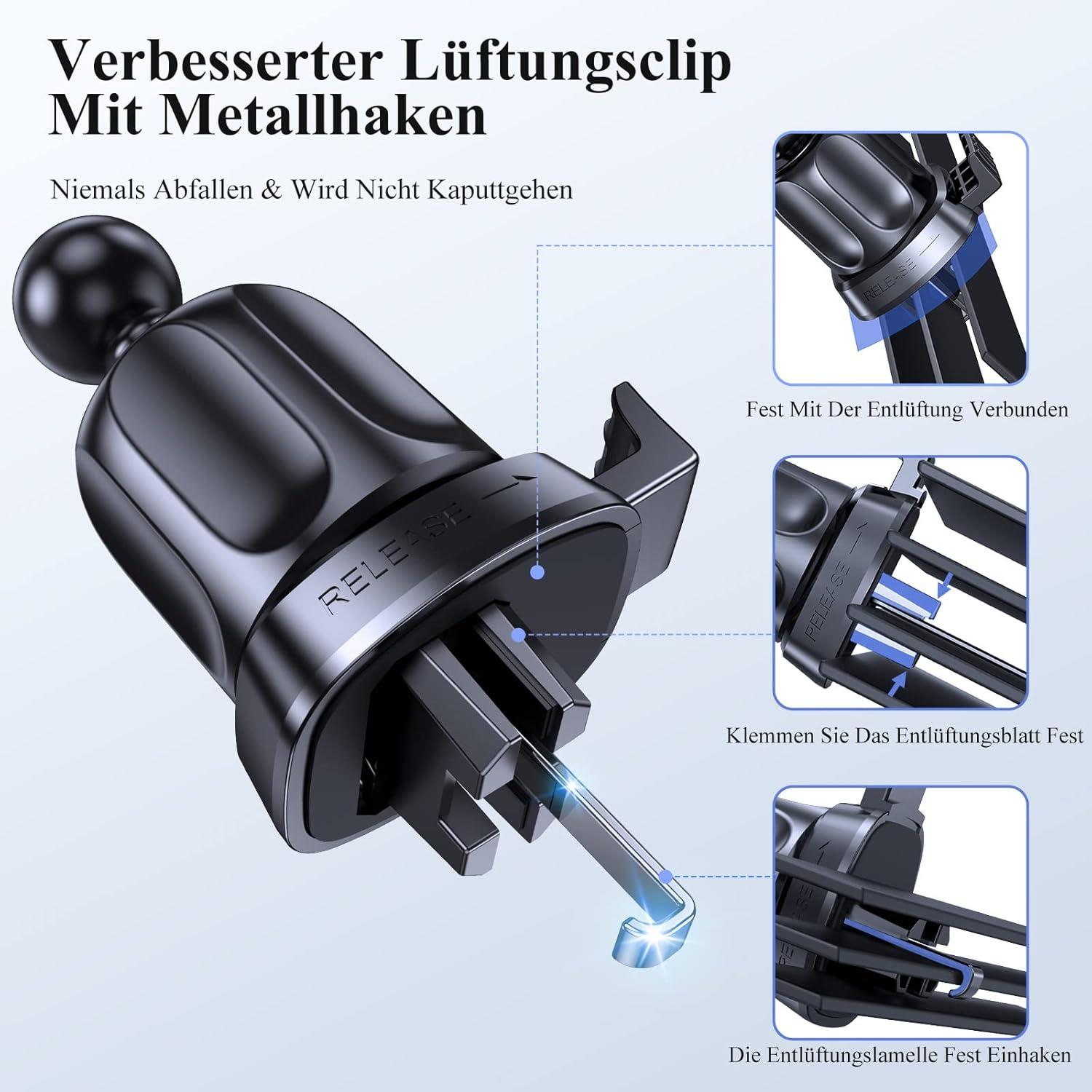 Handyhalterung Auto Universal Starker Saugnapf Metallhaken Lüftung