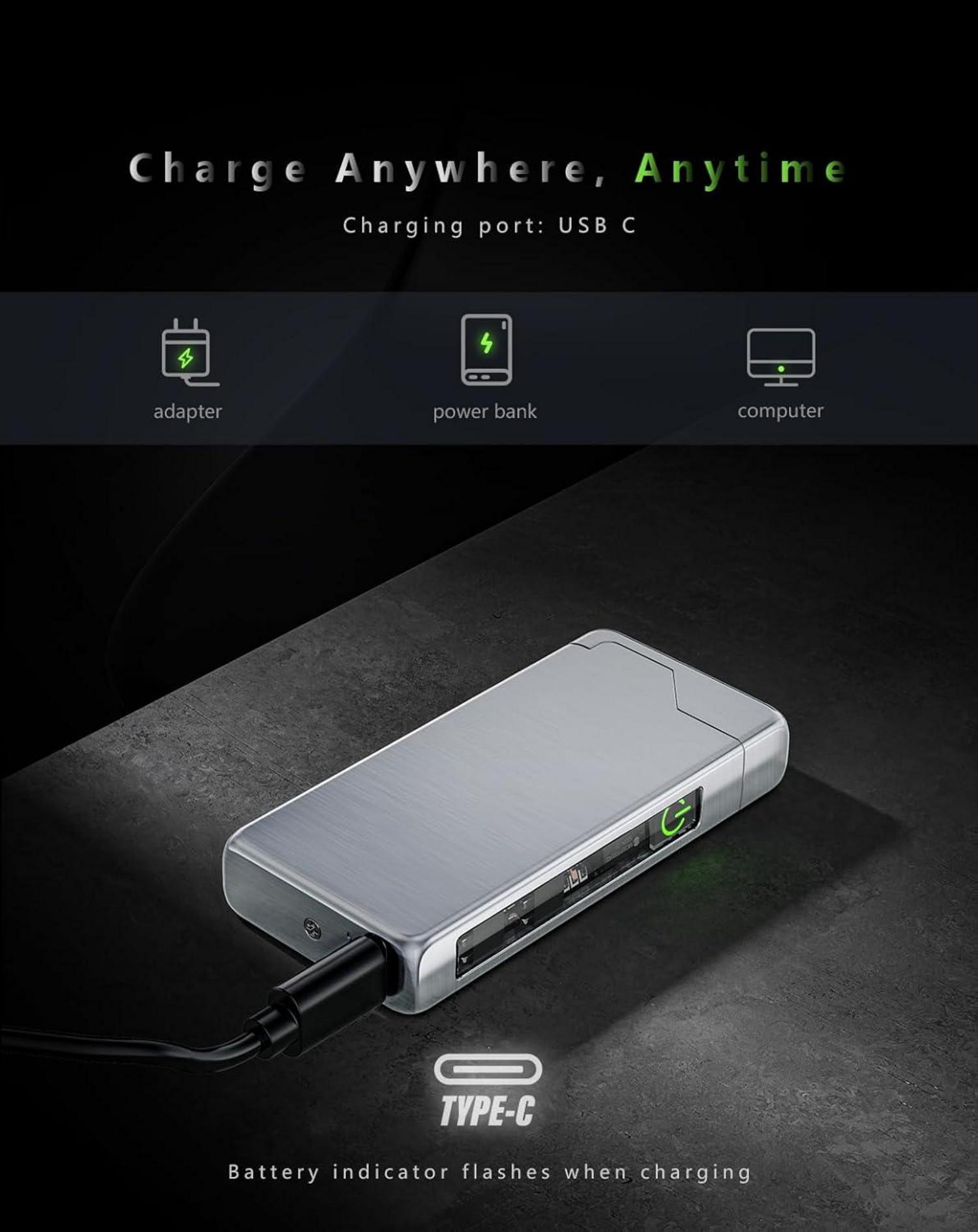 Elektro Lichtbogen Feuerzeug USB C aufladbar winddicht