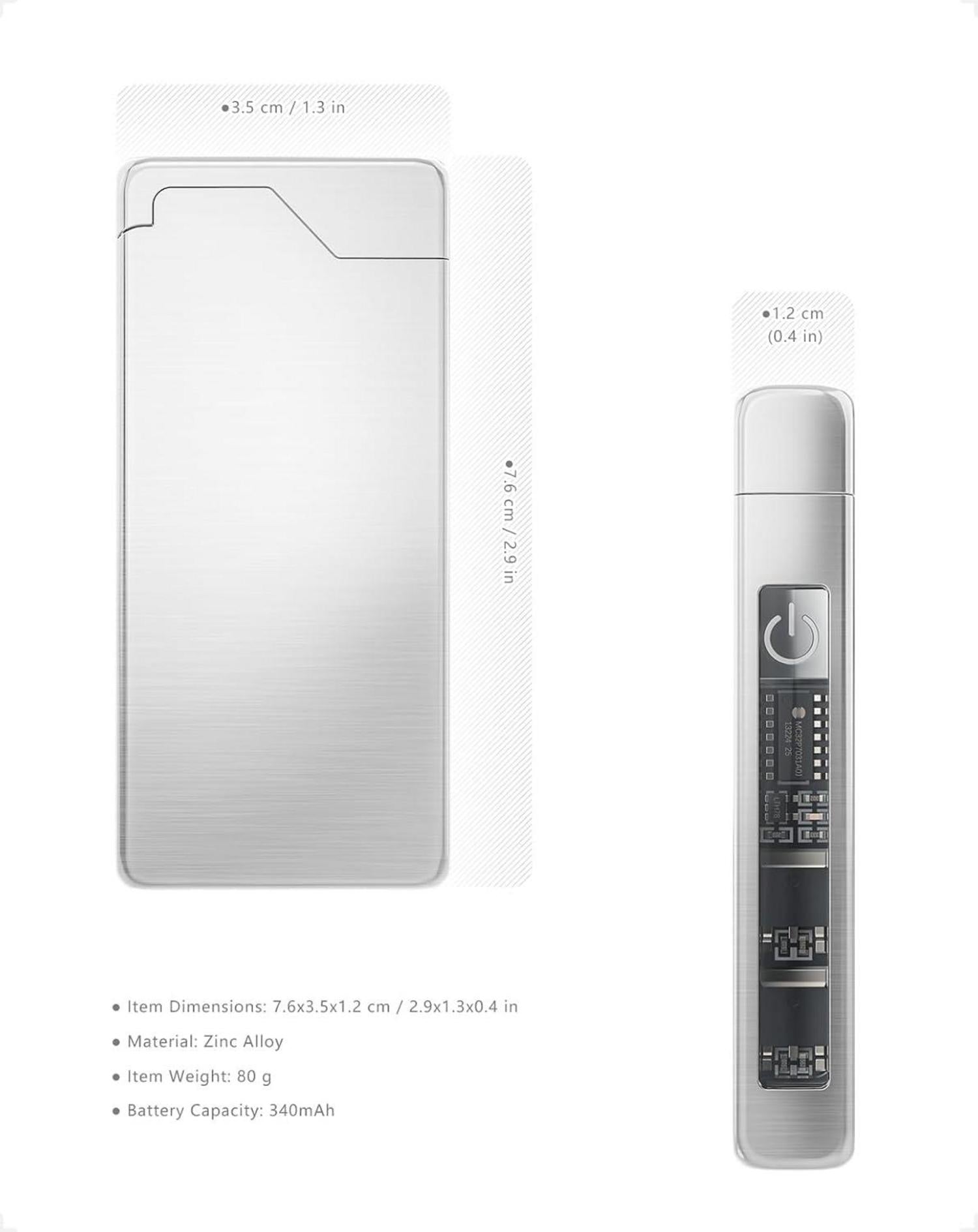 Sturmfeuerzeug Elektro Feuerzeug USB C Aufladbar, Lichtbogen Technologie