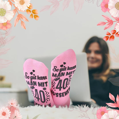 Geburtstags Socken Damen Baumwolle – Geschenkidee 40. Geburtstag