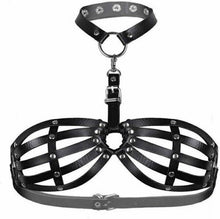 Leder Body Harness Punk Brustgurt BH Cupless Sexy Dessous