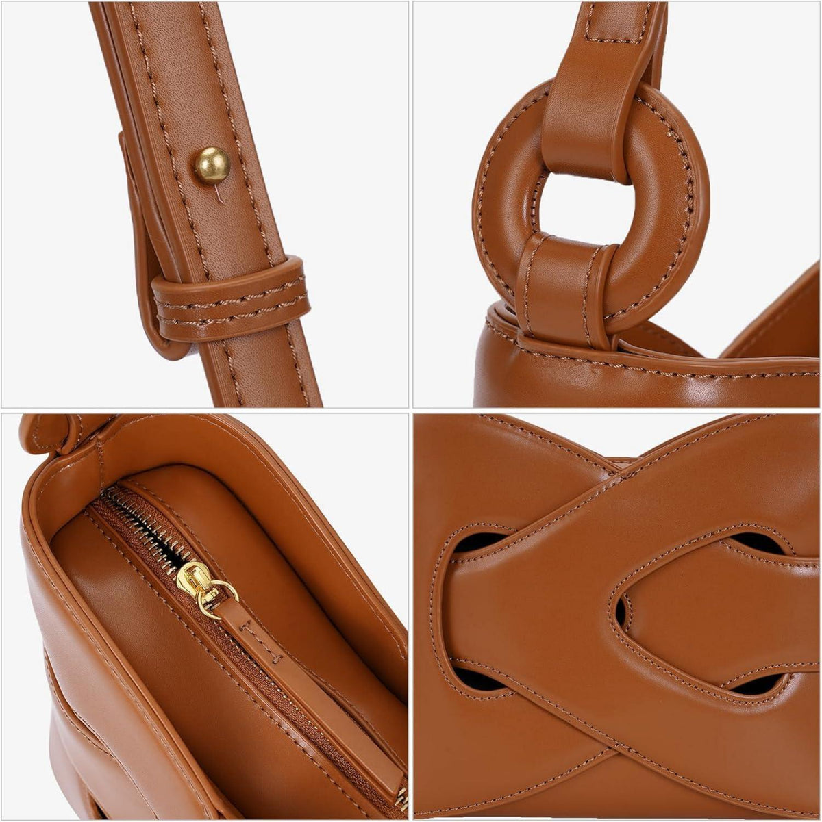 TIAASTAP Handtasche Damen Shoulder Bag Hobo Bag PU-Leder Vintage-Stil