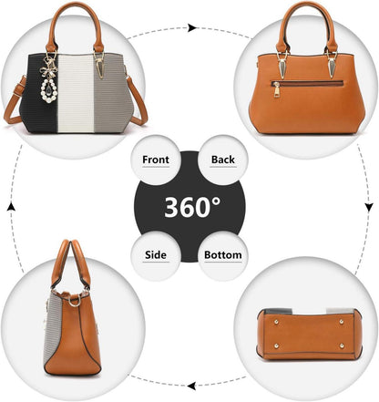 Miss Lulu Damen Handtasche Mittelgroß Farbblock Schultertasche