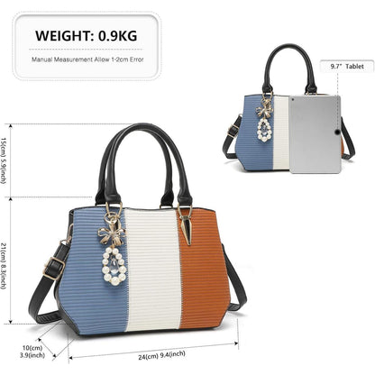 Miss Lulu Damen Handtasche Mittelgroß Eleganter Farbblock