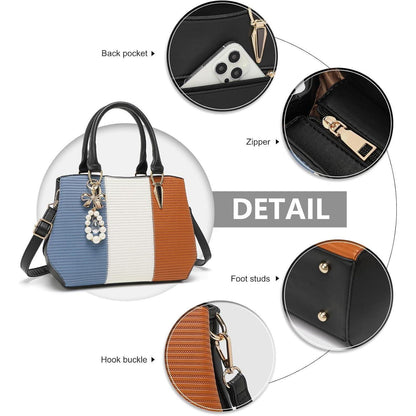Miss Lulu Damen Handtasche Mittelgroß Eleganter Farbblock
