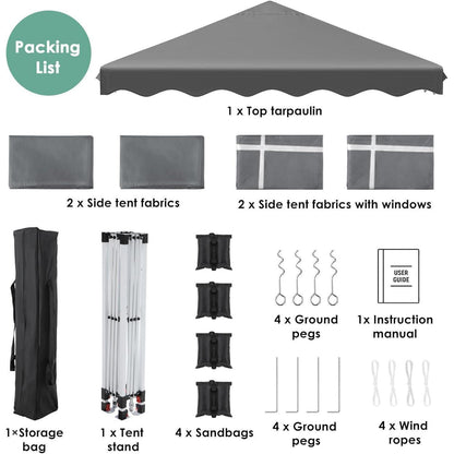3x3 Pavillon Wasserdicht – Partyzelt mit Seitenwänden & UV-Schutz