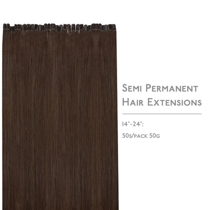 Echthaar Extensions Bonding 50cm Schokoladenbraun