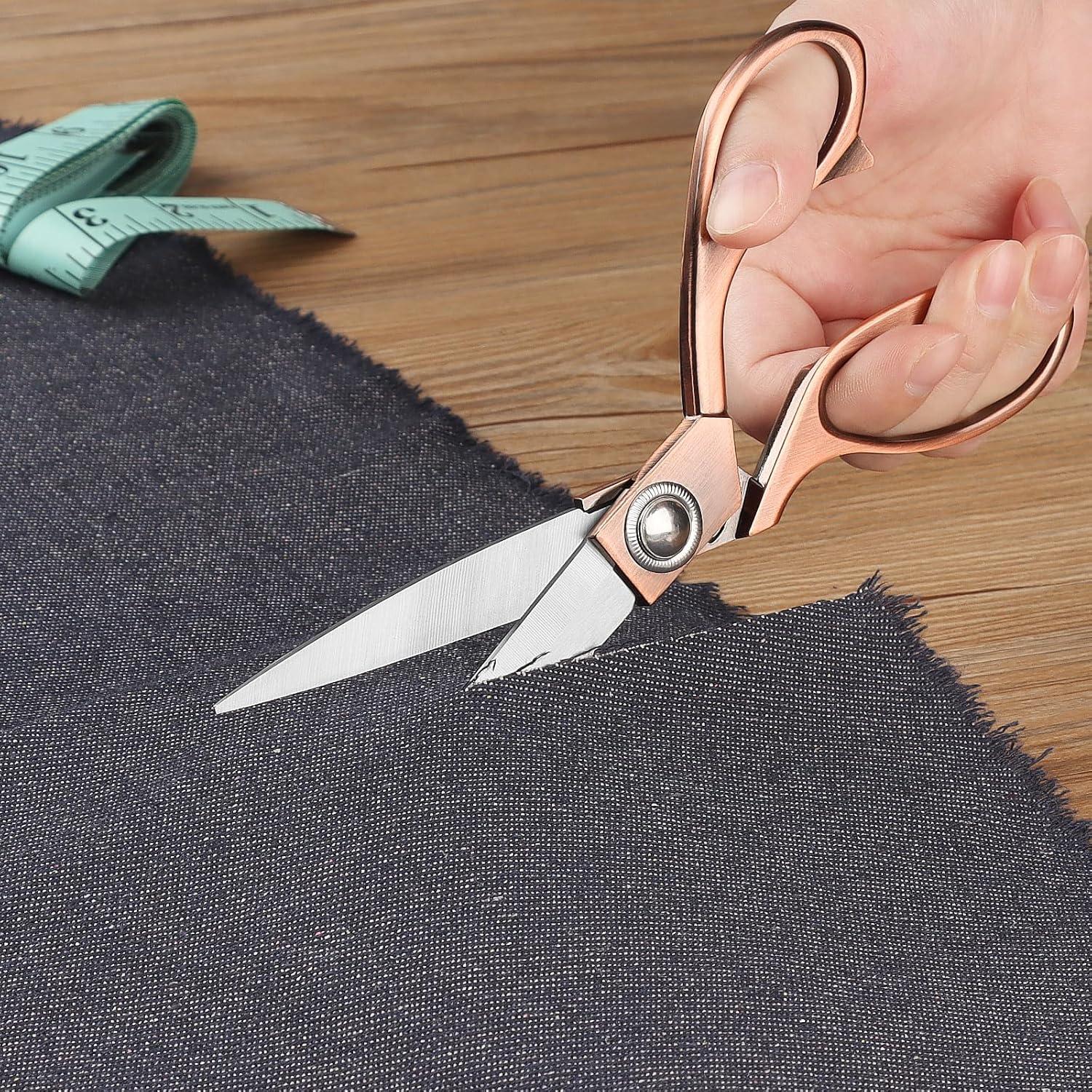 Nähschere Edelstahl Kupfer 20 cm ergonomischer Griff Linkshänder