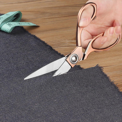 Nähschere Edelstahl Kupfer 20 cm ergonomischer Griff Linkshänder