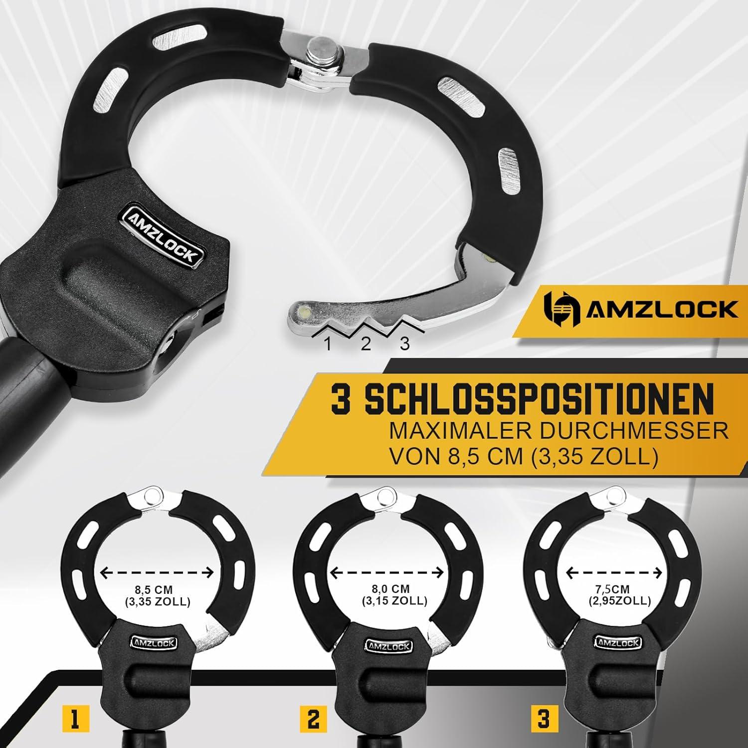 E-Scooter Schloss 8mm Kettenschloss 3 Schlüsseln 75cm 1.6kg