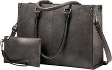 Laptoptasche 15.6 Zoll Damen Handtasche PU Leder Schwarz
