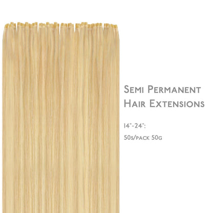 Echthaar Extensions Bonding Hellblond Highlights 55cm