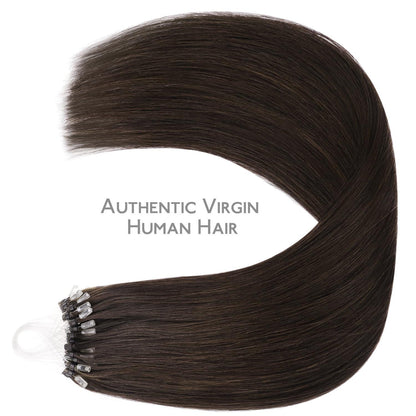 Remy Echthaar Microring Extensions Dunkelbraun 50cm