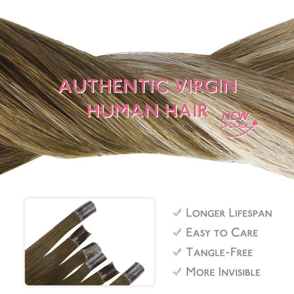 Echthaar Extensions U-Tip 55cm Ombré Braun-Blond