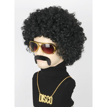 Afro Perücken Set 70er Jahre - Herren Kostüm Perücke mit Accessoires
