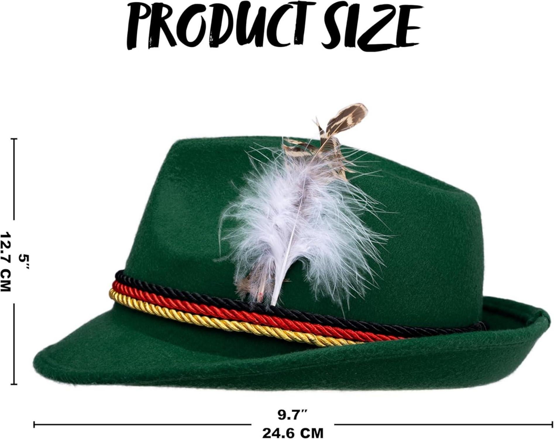 Gatsby German Alpine Hats Halloween Costume Accessories Adult Size