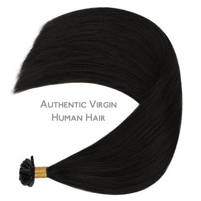 Echthaar Extensions U-Tip Schwarz 60cm - 50g