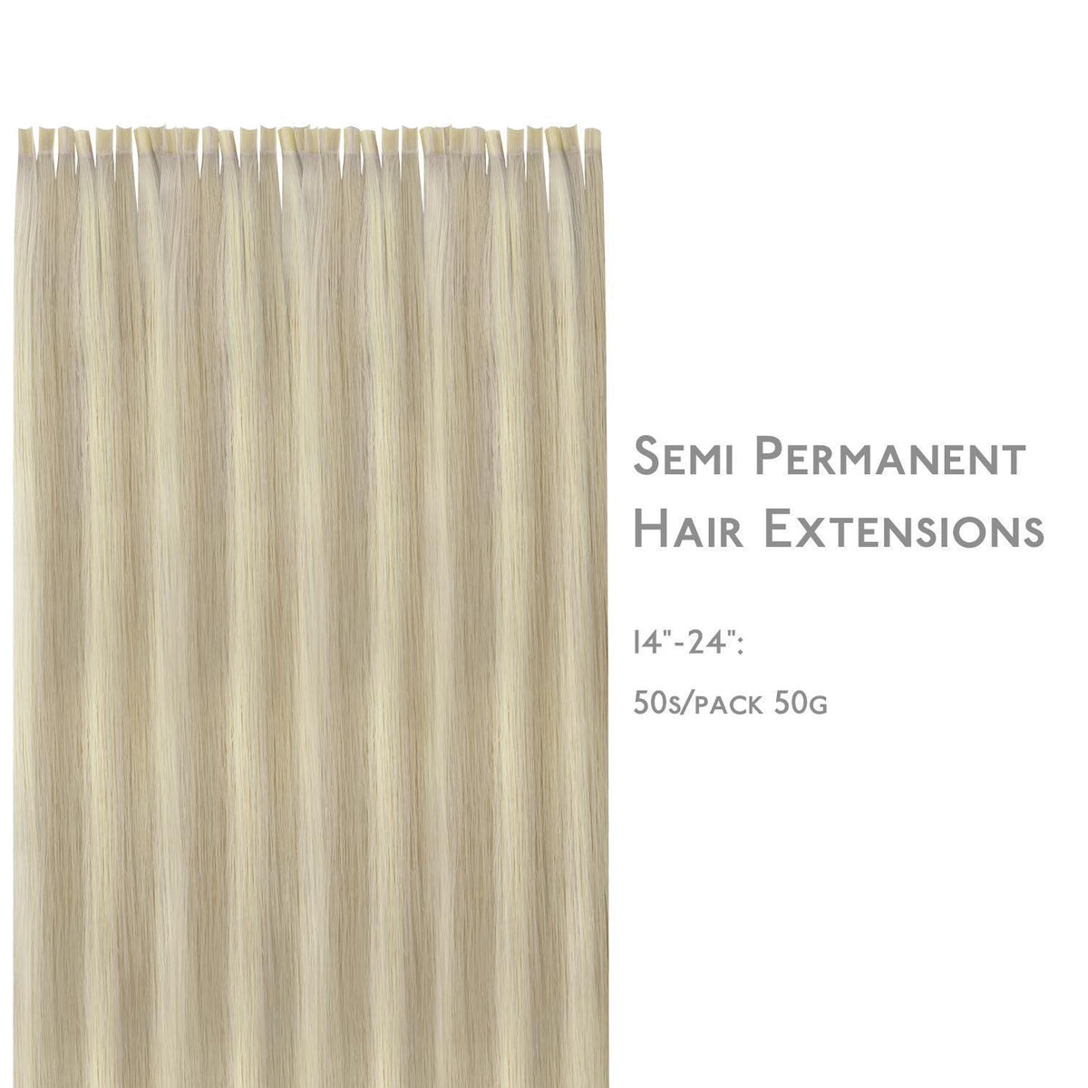 Echthaar Extensions Bonding Aschblond Highlights Platinblond 40cm