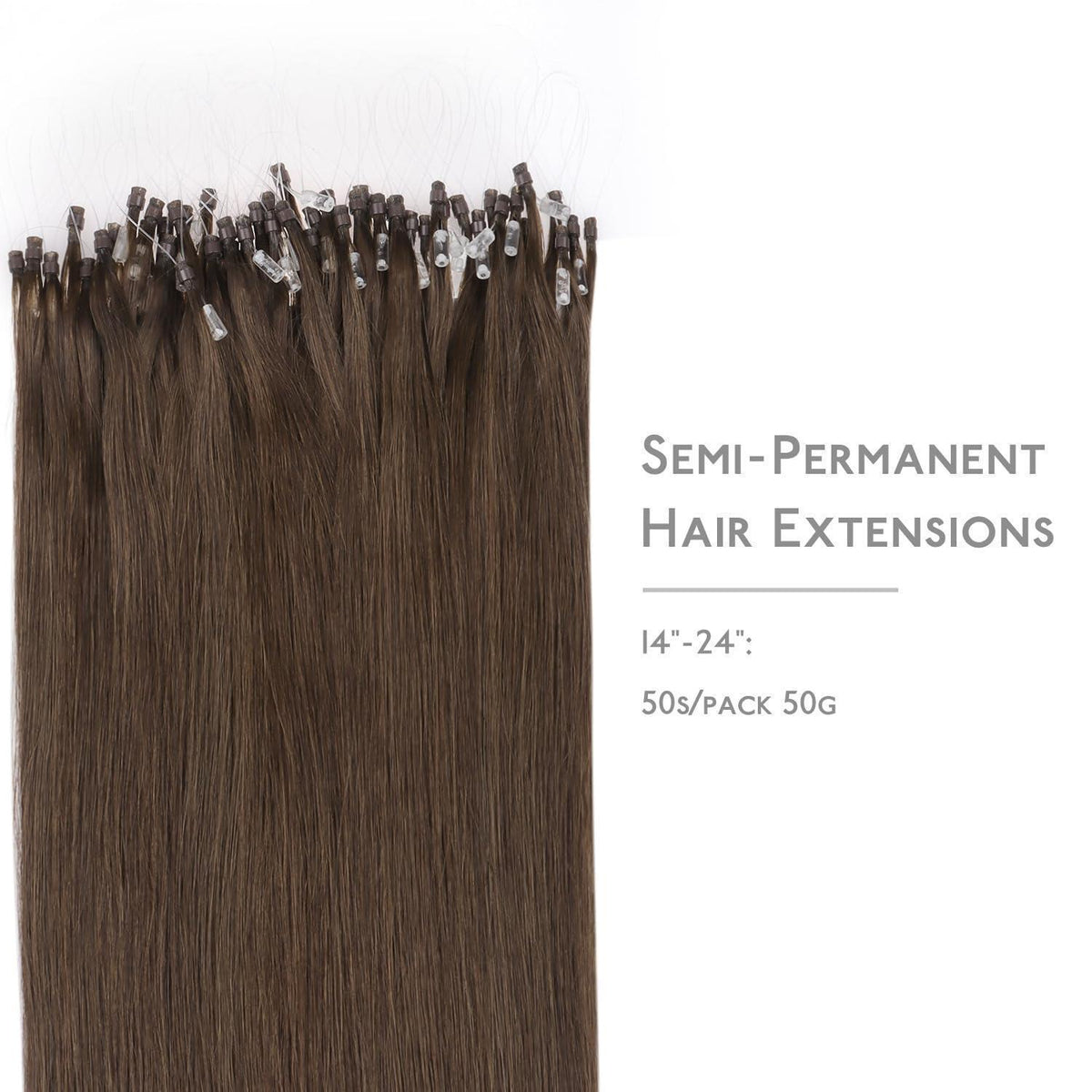 Remy Echthaar Microring Extensions – Hell Aschbraun 55cm