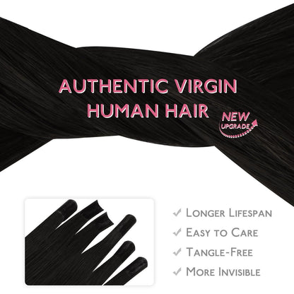 Echthaar Extensions U-Tip Tief Schwarz 55cm