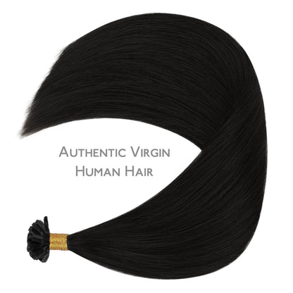 Echthaar Extensions U-Tip Tief Schwarz 55cm
