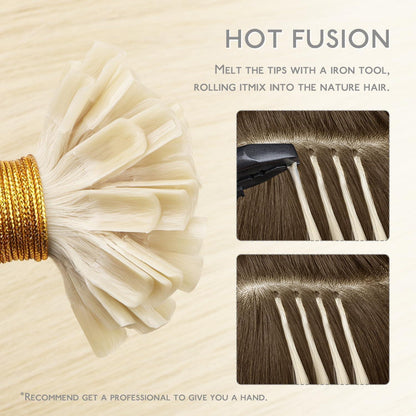 Echthaar Extensions U-Tip Platinblond 50cm