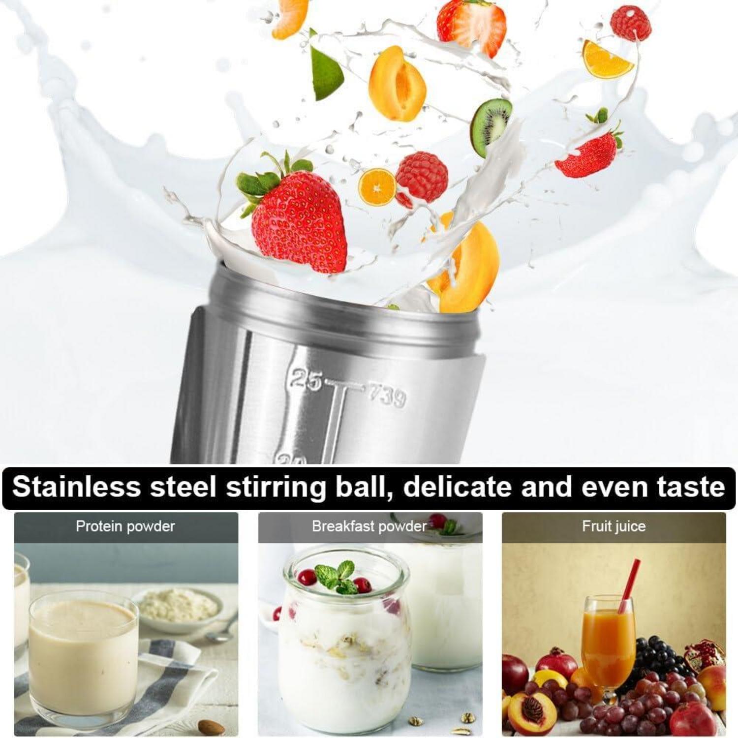 EACHPT Protein Shaker Edelstahl 750ML Silber Mischball BPA-frei und Auslaufsicher